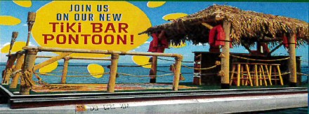 Tiki Bar Pontoon Rental on Big Detroit Lake in Detroit Lakes, Minnesota.